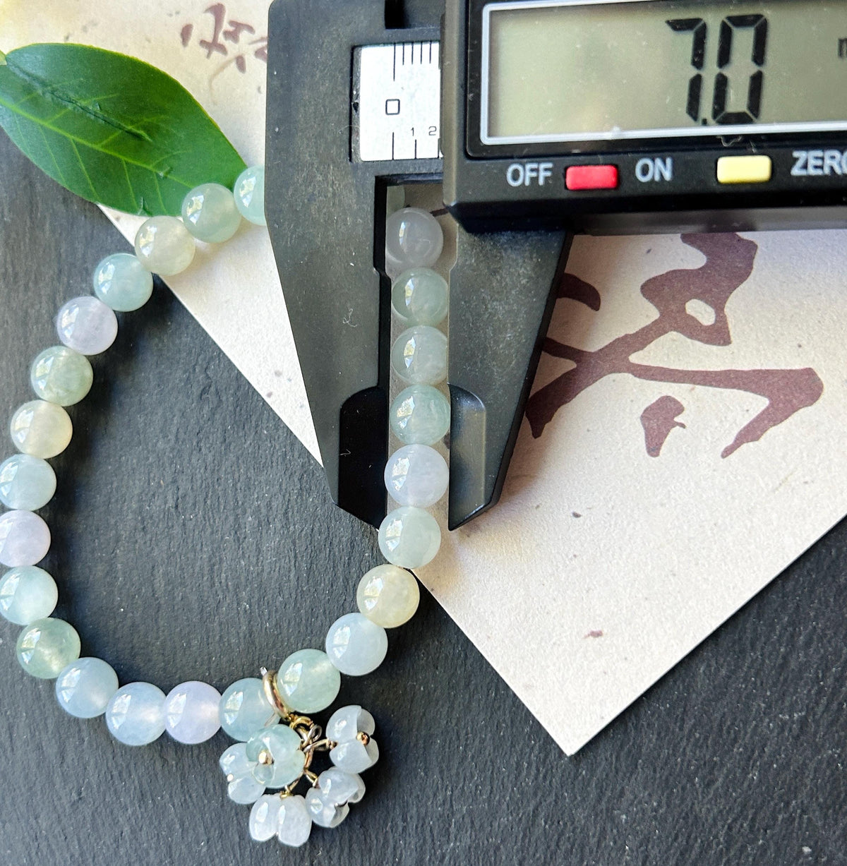 Certified Natural Jadeite Beaded Bracelet Burmese Type A Highly Translucent Icy Macaron Multicolor Jade 7mm Minimalist Jewelry Flower Charm