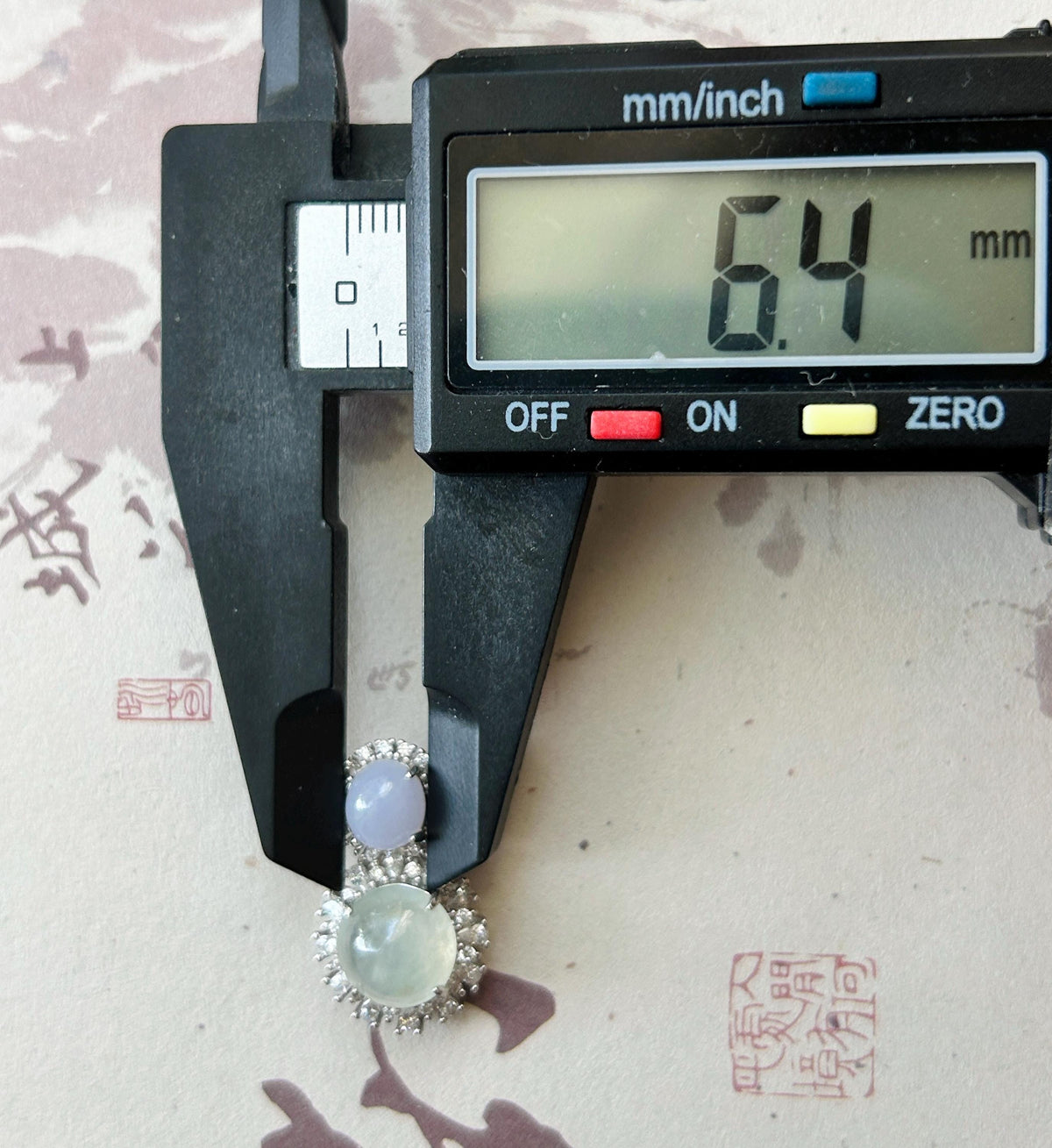 Certified Natural Jadeite Dual- Cabochon Pendant Burmese Type A Highly Translucent Icy Lavender & White Jade in Sterling Silver