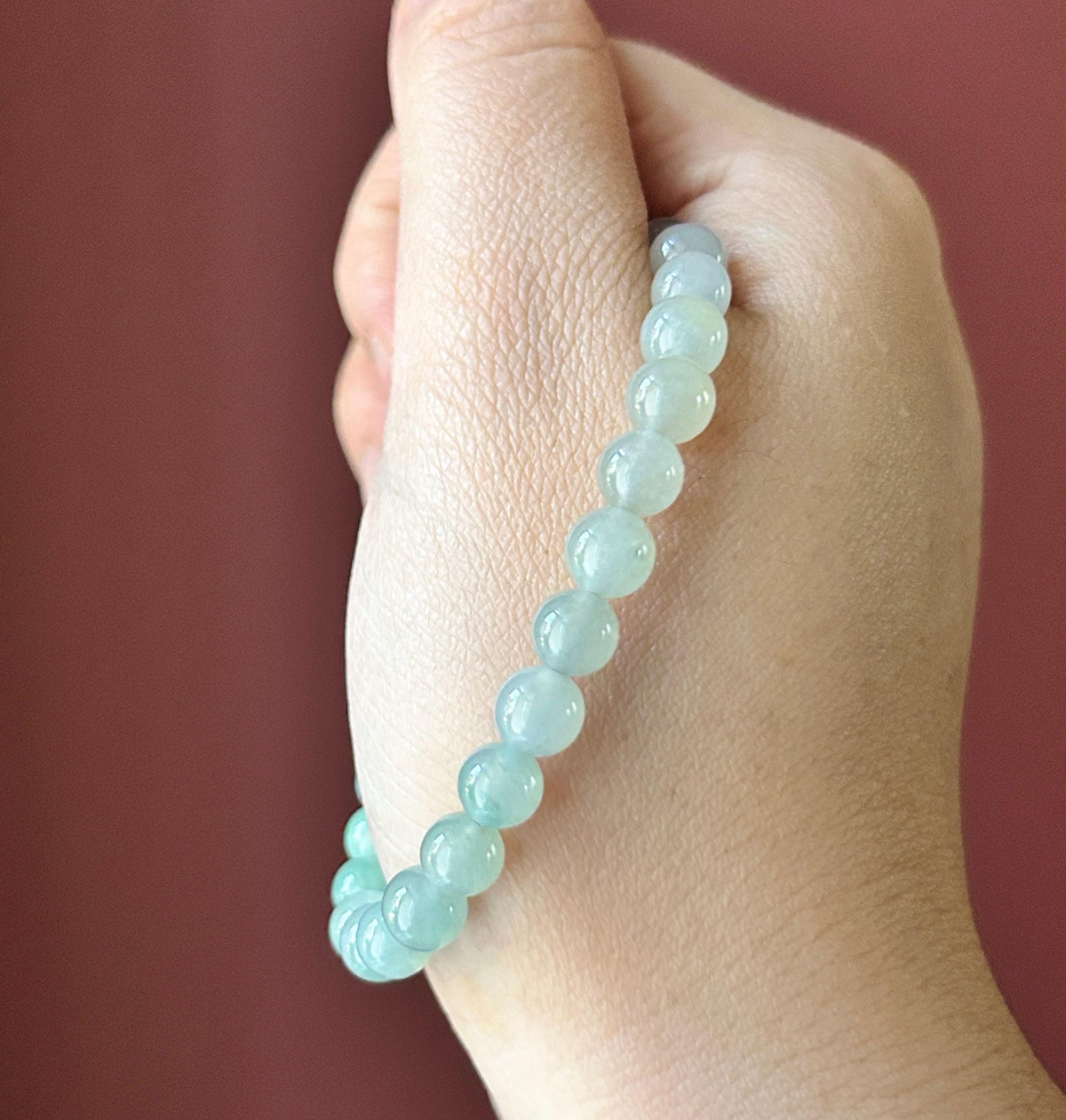 Natural Jadeite Beaded Bracelet, Burmese Type A Untreated Highly Translucent Icy Pastel Macaron Rainbow Gradient Multicolor Jade, 6.5mm