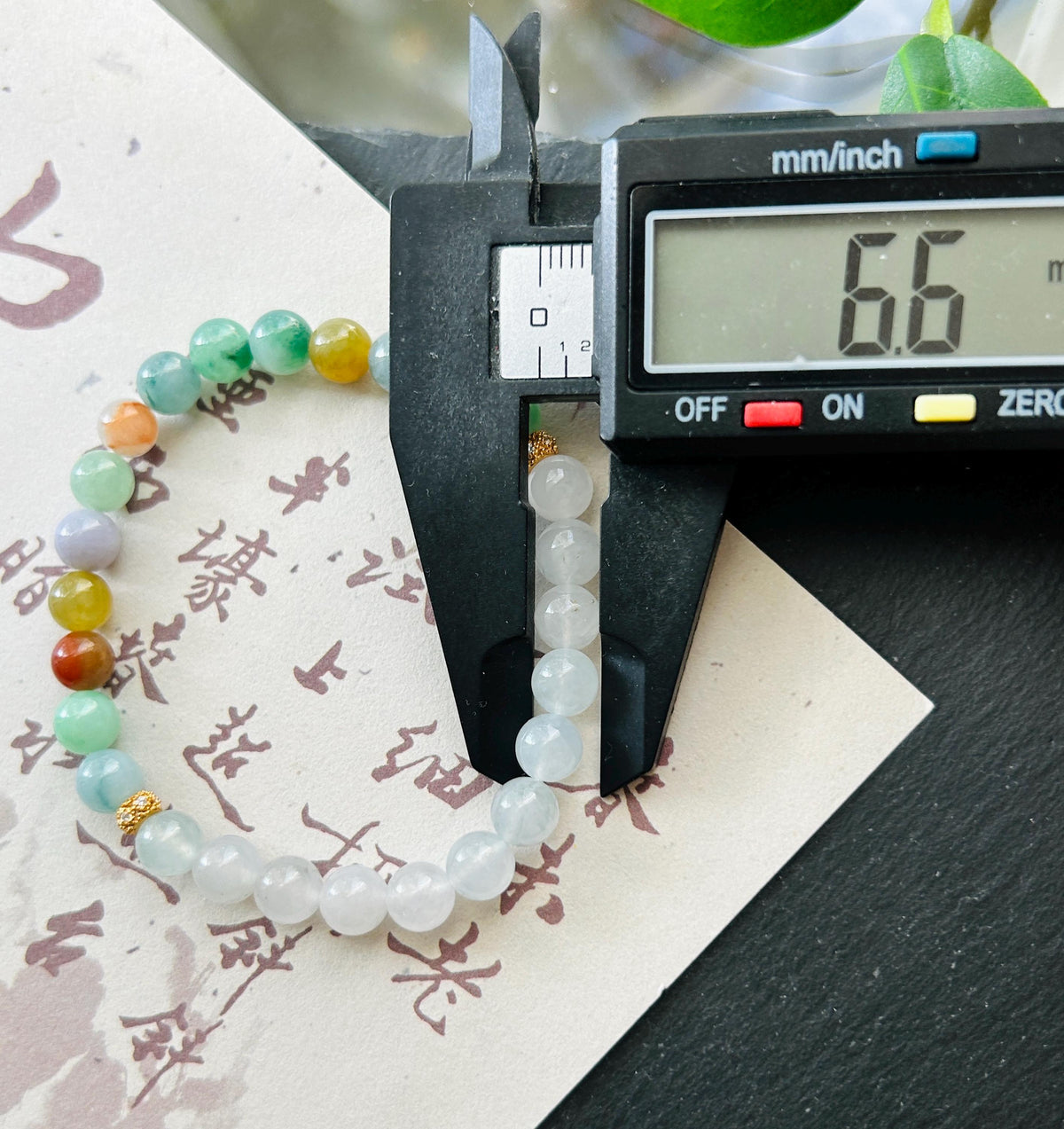 Natural Jadeite Bracelet, Burmese Type A Translucent Vivid Multicolor and Icy White Jade, 3-Way Styling, Glutinous Icy Jadeite Beads 6.6mm