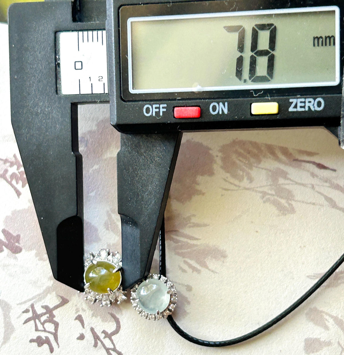 Certified Natural Jadeite Dual-Cabochon Pendant Burmese Type A Highly Translucent Icy Green Tea Yellow & White Jade in Sterling Silver