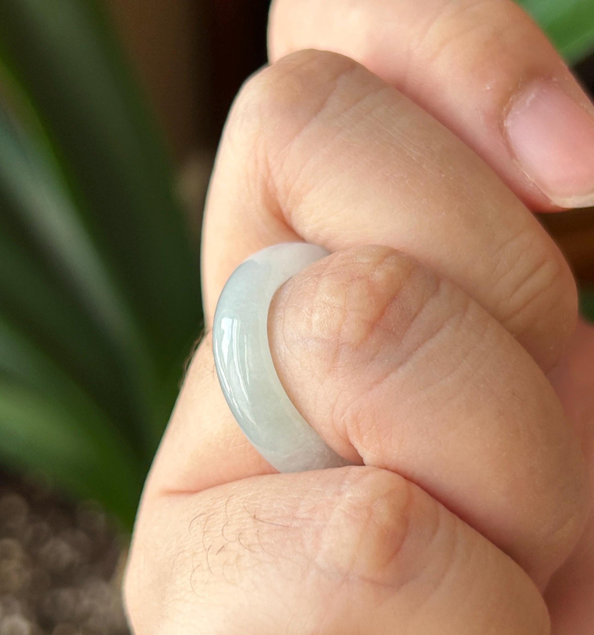 Certified Natural Burmese Type A Jadeite Ring | Icy Pale Pink Light Green Gradient Color Jade | Ring & Necklace/Charm Set| US 8.5