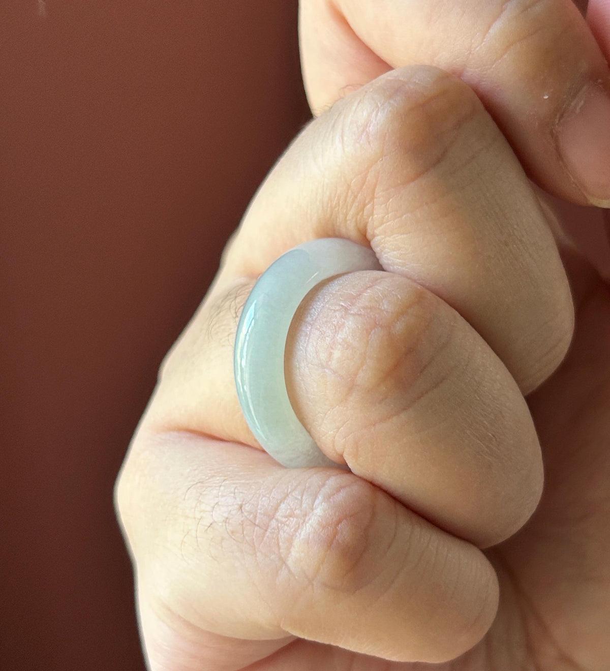 Certified Natural Burmese Type A Jadeite Ring | Icy Pale Pink Light Green Gradient Color Jade | Ring & Necklace/Charm Set| US 8.5