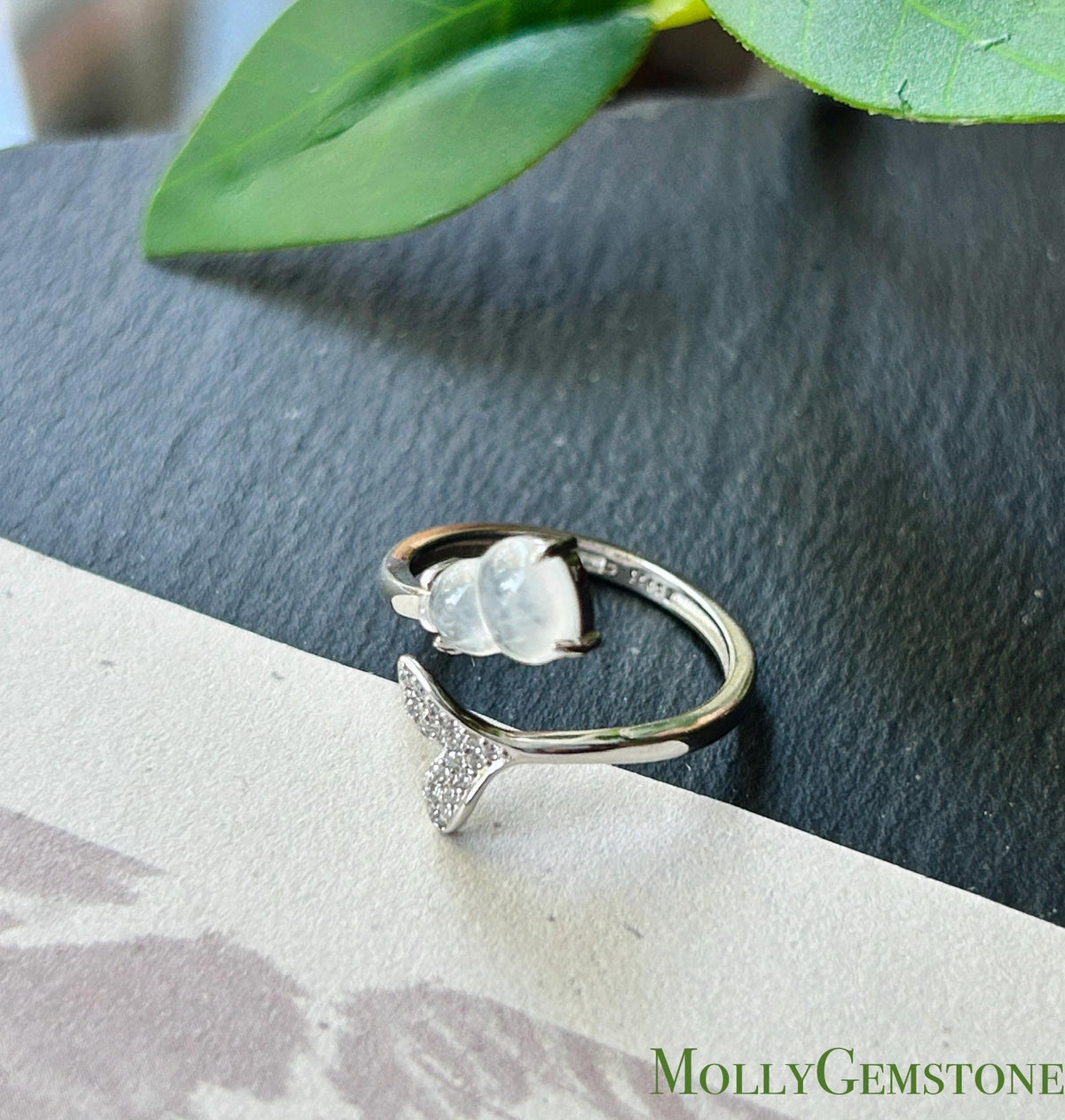Certified Natural Jadeite Gourd Adjustable Ring Burmese Type A Highly Translucent Icy White Jade Hulu Sterling Silver