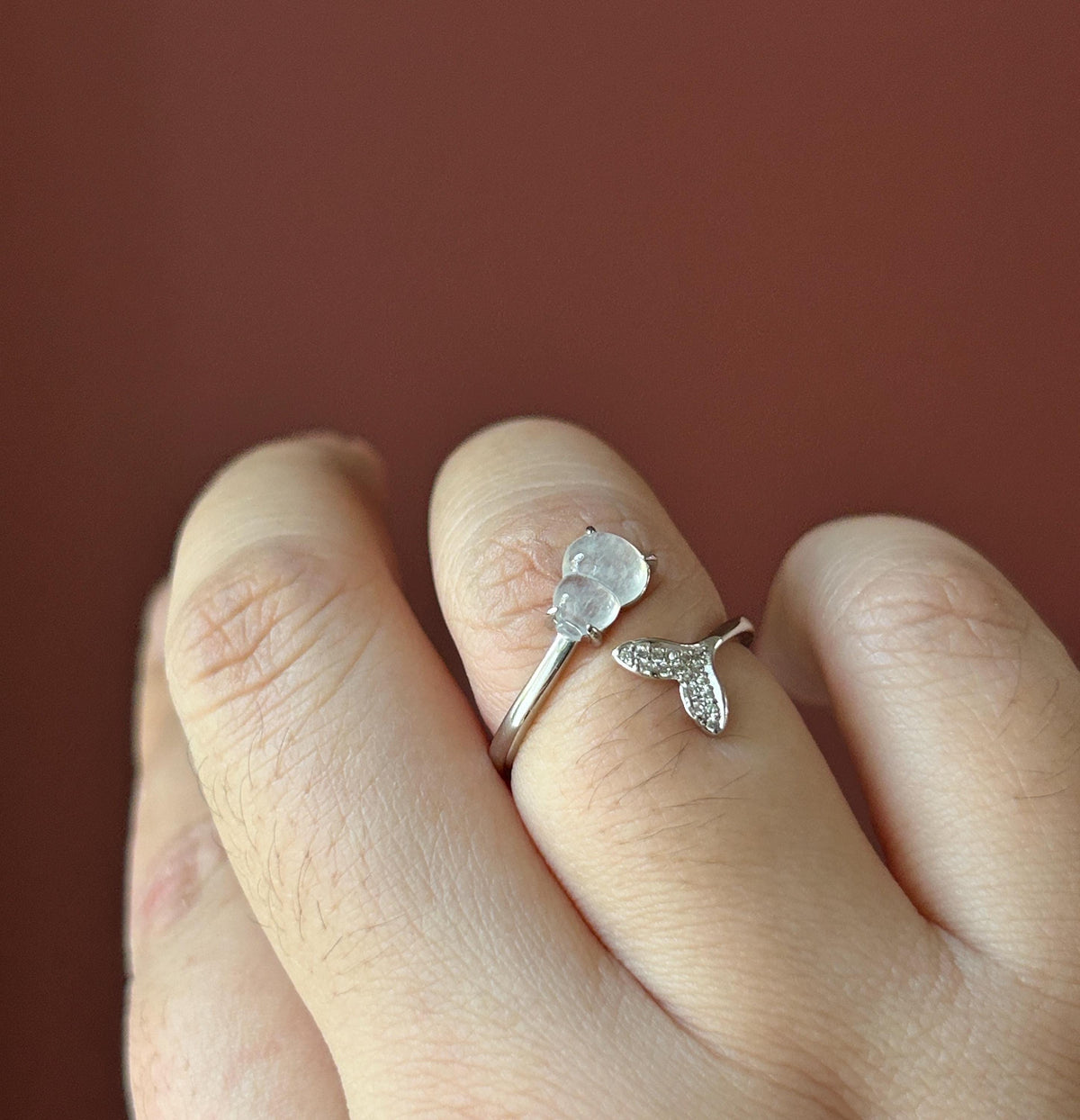 Certified Natural Jadeite Gourd Adjustable Ring Burmese Type A Highly Translucent Icy White Jade Hulu Sterling Silver