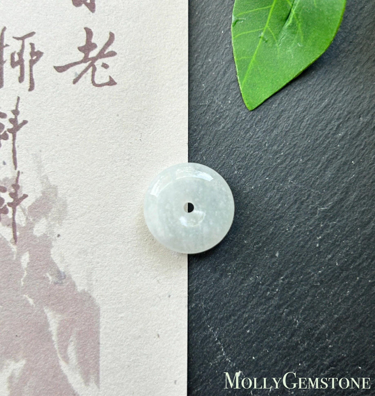 Certified Natural Burmese Type A Jadeite Ring | Fine Glutinous Icy White Jade | Ring & Necklace/Charm Set| US 6.5