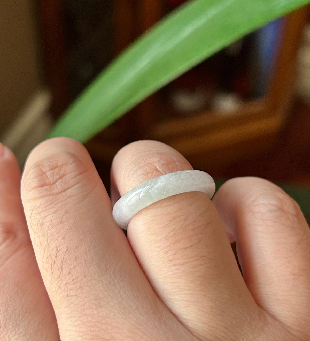 Certified Natural Burmese Type A Jadeite Ring | Fine Glutinous Icy White Jade | Ring & Necklace/Charm Set| US 6.5