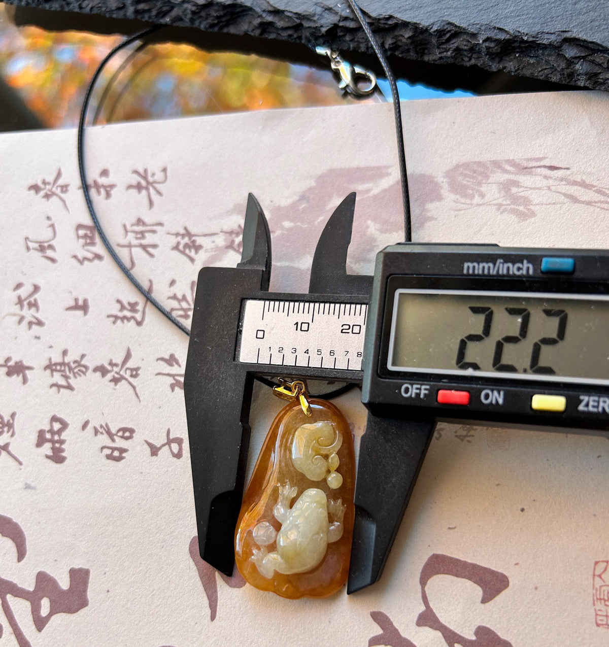 Certified Natural Jadeite Three-Legged-Todd and RuYi Pendant | Burmese Type A Unheated Red & White Jade with 18k Gold Vermeil Bail