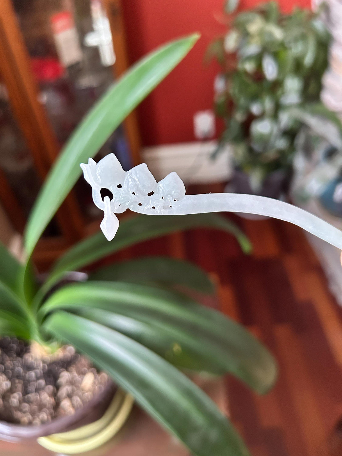 Natural Jadeite Longevity Peach Hair Pin Burmese Type A Icy Pale Green/Blue Jade Hanfu Accessories Handmade Jewelry