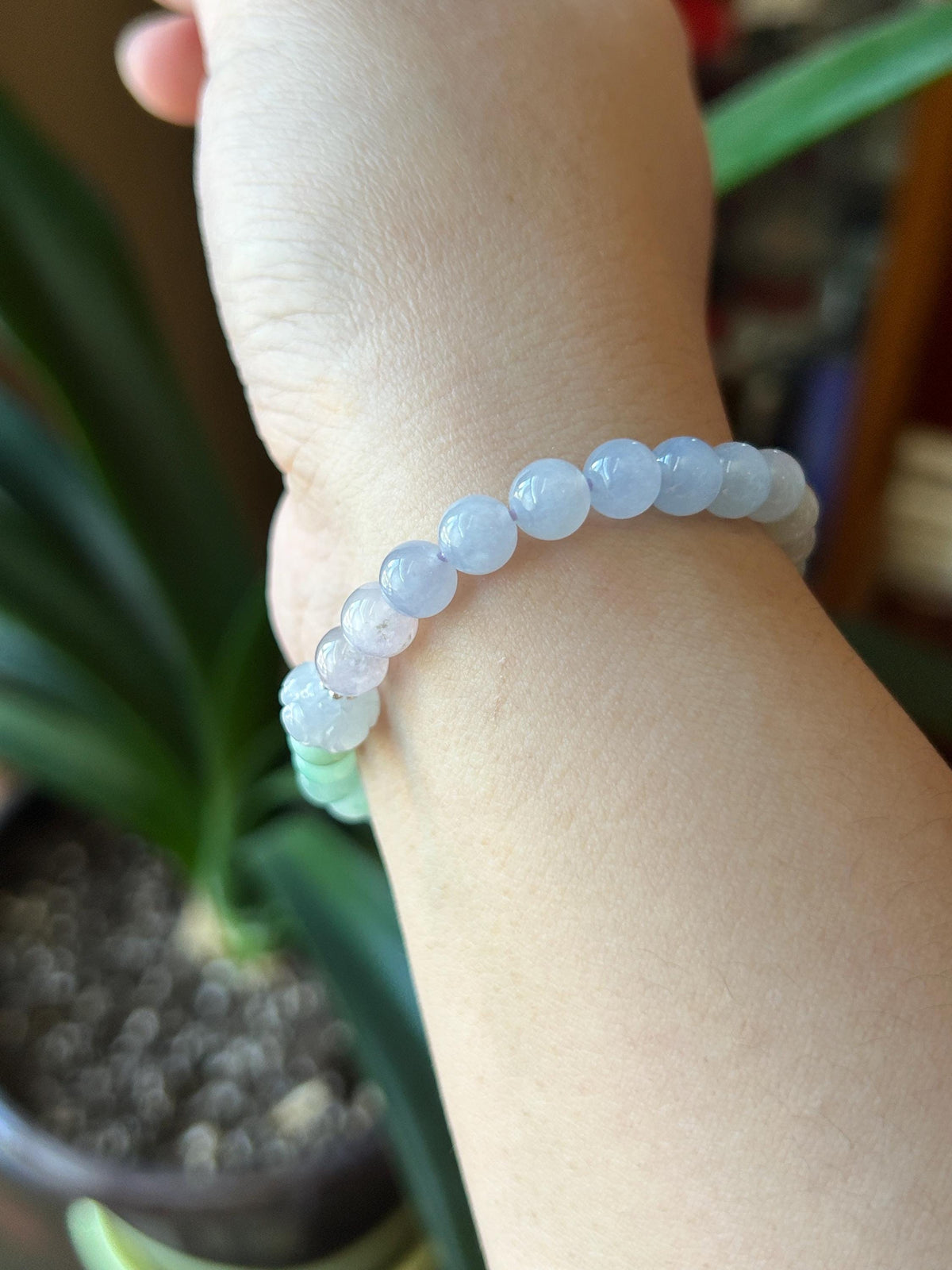 Natural Jadeite Beaded Bracelet, Burmese Type A Untreated Highly Translucent Icy Pastel Macaron Rainbow Gradient Multicolor Jade, 6.5mm