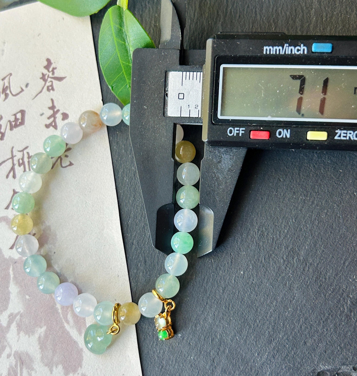 Natural Jadeite Beaded Bracelet Burmese Type A Highly Translucent Icy Macaron Multicolor Jade 7.1mm Minimalist Jewelry Hulu Charm