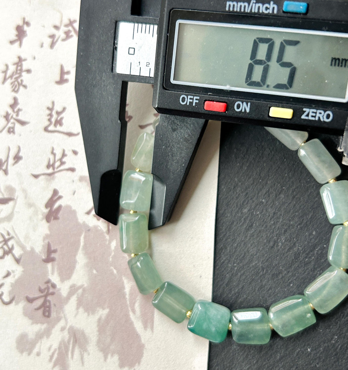 Natural Jadeite Beaded Bracelet Burmese Type A Translucent Icy Gradient Blue-Green Jade 8.5 x 5mm Minimalist Jewelry Freeform Beads
