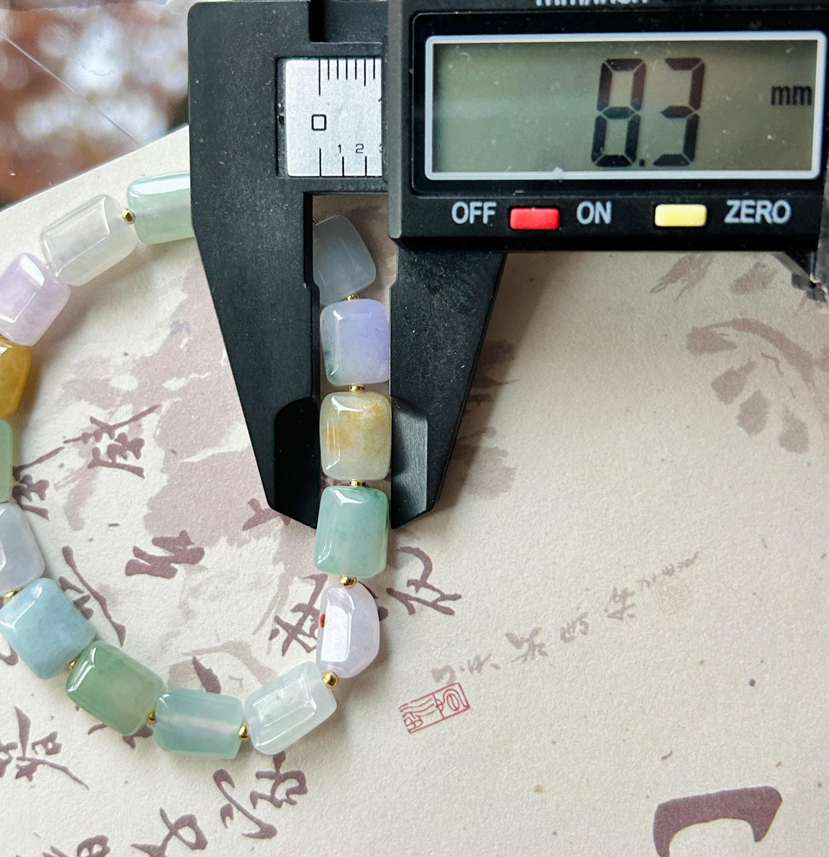 Natural Jadeite Beaded Bracelet Burmese Type A Translucent Icy Macaron Multicolor Jade 8.5 x 5mm Minimalist Jewelry Freeform Beads