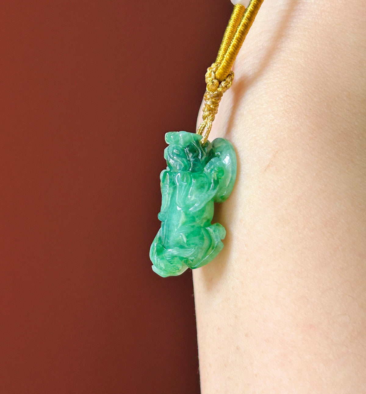Certified Natural Jadeite Pixiu Pendant Adjustable Cord | Burmese Type A Translucent Icy Vivid Green Jade | Protection Amulet