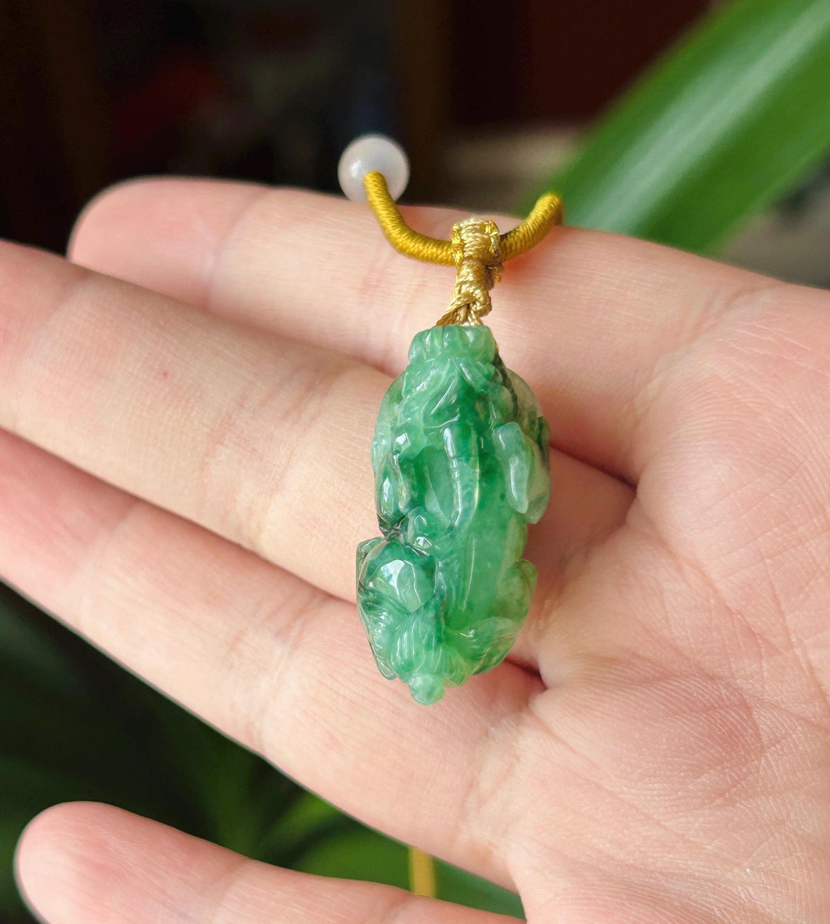 Certified Natural Jadeite Pixiu Pendant Adjustable Cord | Burmese Type A Translucent Icy Vivid Green Jade | Protection Amulet