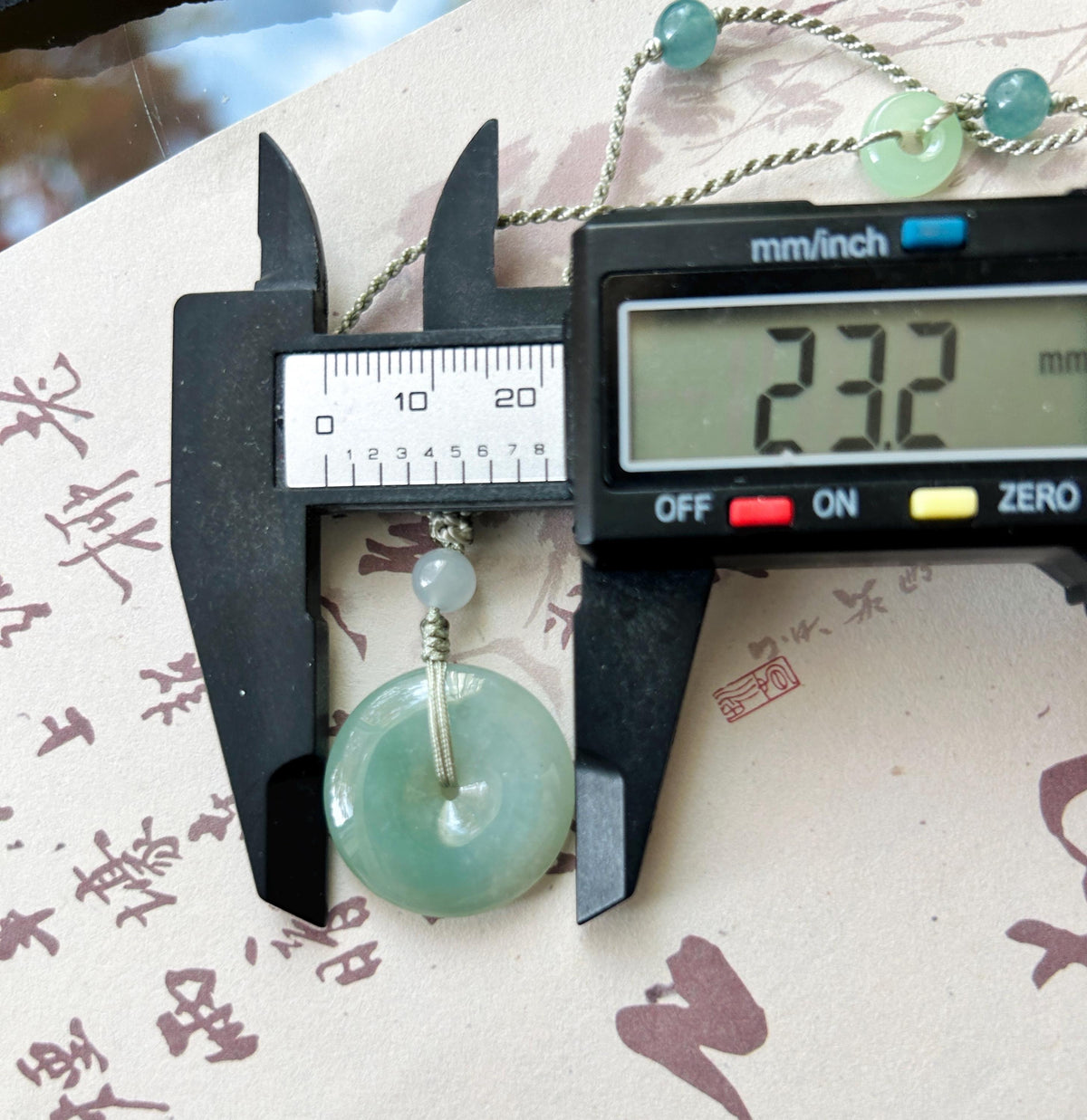 Natural Jadeite Donut Pendant Adjustable Necklace Burmese Type A Translucent Fine Glutinous Icy Bluish Green Jade 23 x 5.1mm