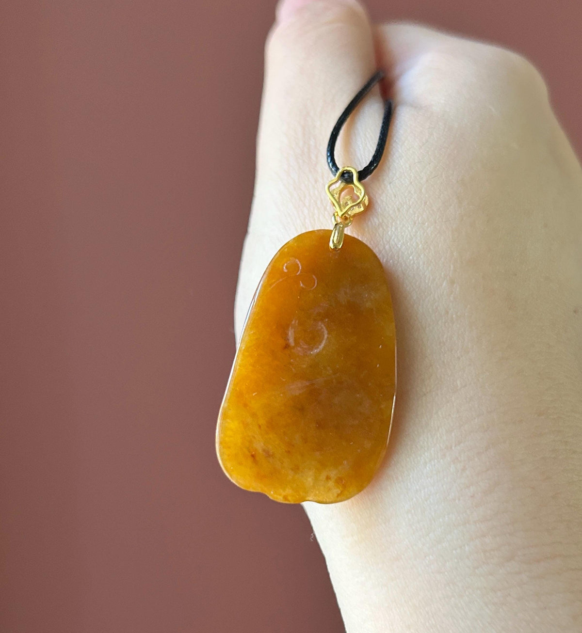 Certified Natural Jadeite Three-Legged-Todd and RuYi Pendant | Burmese Type A Unheated Red & White Jade with 18k Gold Vermeil Bail