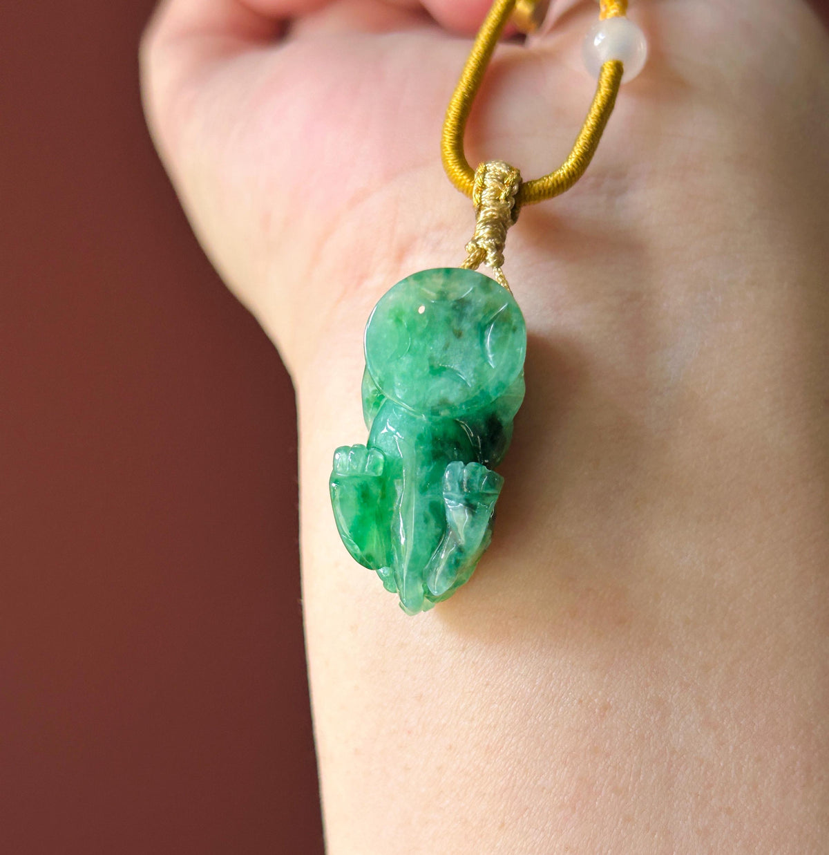 Certified Natural Jadeite Pixiu Pendant Adjustable Cord | Burmese Type A Translucent Icy Vivid Green Jade | Protection Amulet