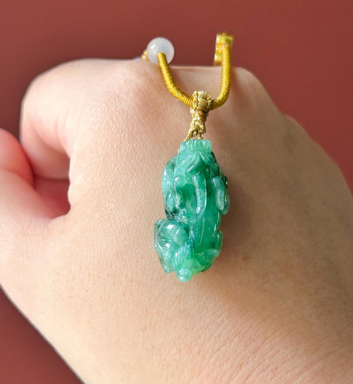 Certified Natural Jadeite Pixiu Pendant Adjustable Cord | Burmese Type A Translucent Icy Vivid Green Jade | Protection Amulet