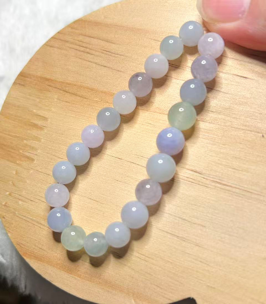 Pastel multicolor jadeite bead bracelet