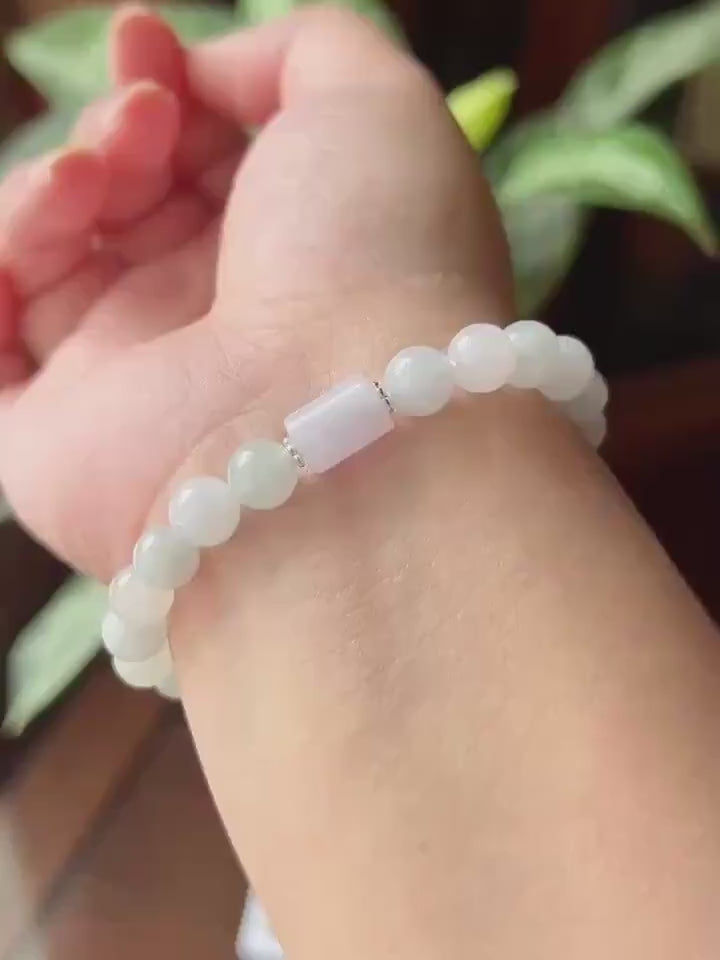 Natural Jadeite Beaded Bracelet Burmese Type A Icy Translucent Pastel Macaron Multicolor Jade 8mm Minimalist Jewelry