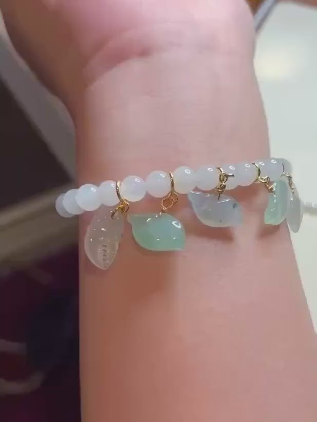 Jadeite Jade Bracelet Charm Necklace Pendant Jewelry Handmade Gift for Her Natural Untreated Burmese Type A Highly Translucent Dolphin Charm