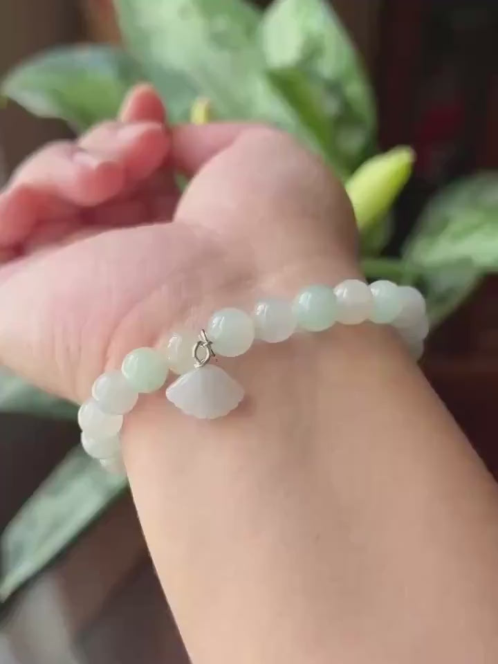 Natural Jadeite Beaded Bracelet Burmese Type A Icy Translucent Pale Macaron Multicolor Jade 8mm Minimalist Jewelry