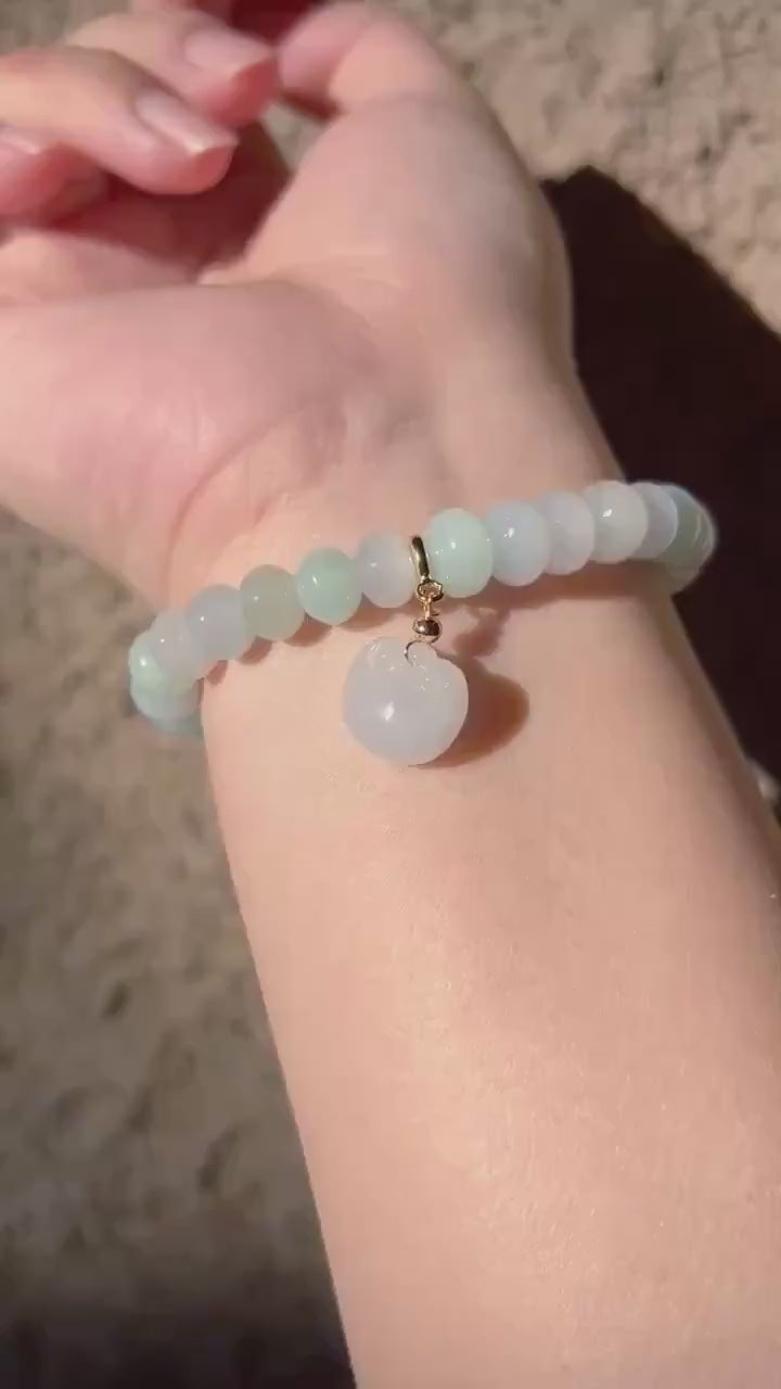 Natural Jadeite Beaded Bracelet Handmade Jewelry Burmese Type A Icy Translucent Pastel Multicolor Jade 8.5-9mm
